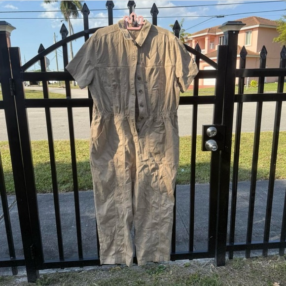 Stylish Tan Jumpsuit - Picture 1 of 7